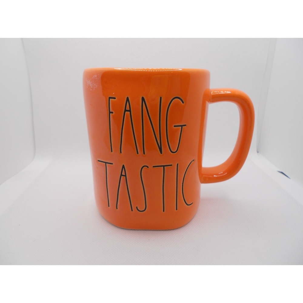 Rae Dunn Fangtastic Orange Halloween Artisan Collection Farmhouse Coffee Tea Mug